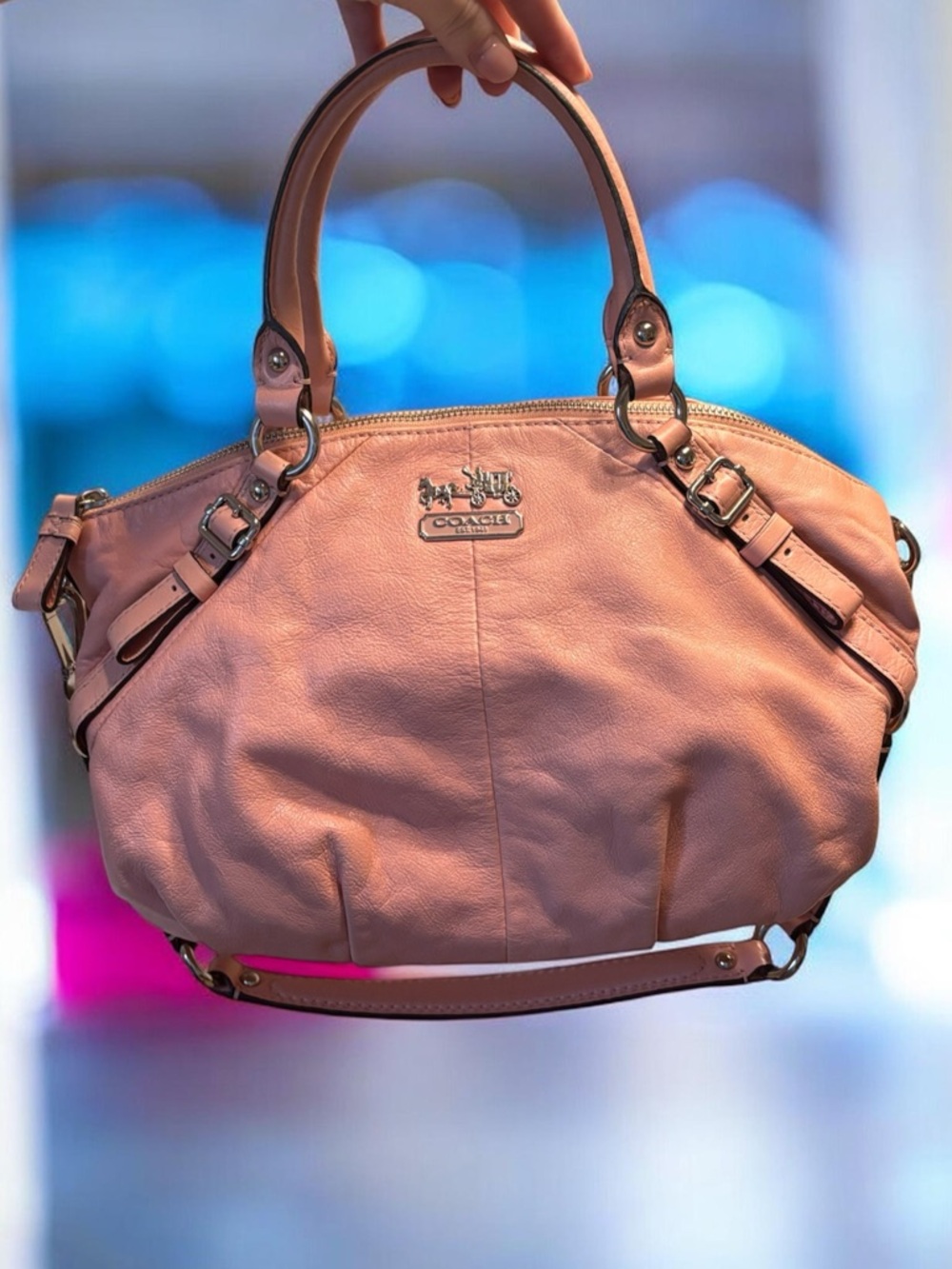 🎀COACH Baby Pink Madison Sophia Convertible 2 Way Satchel Vintage Y2K
